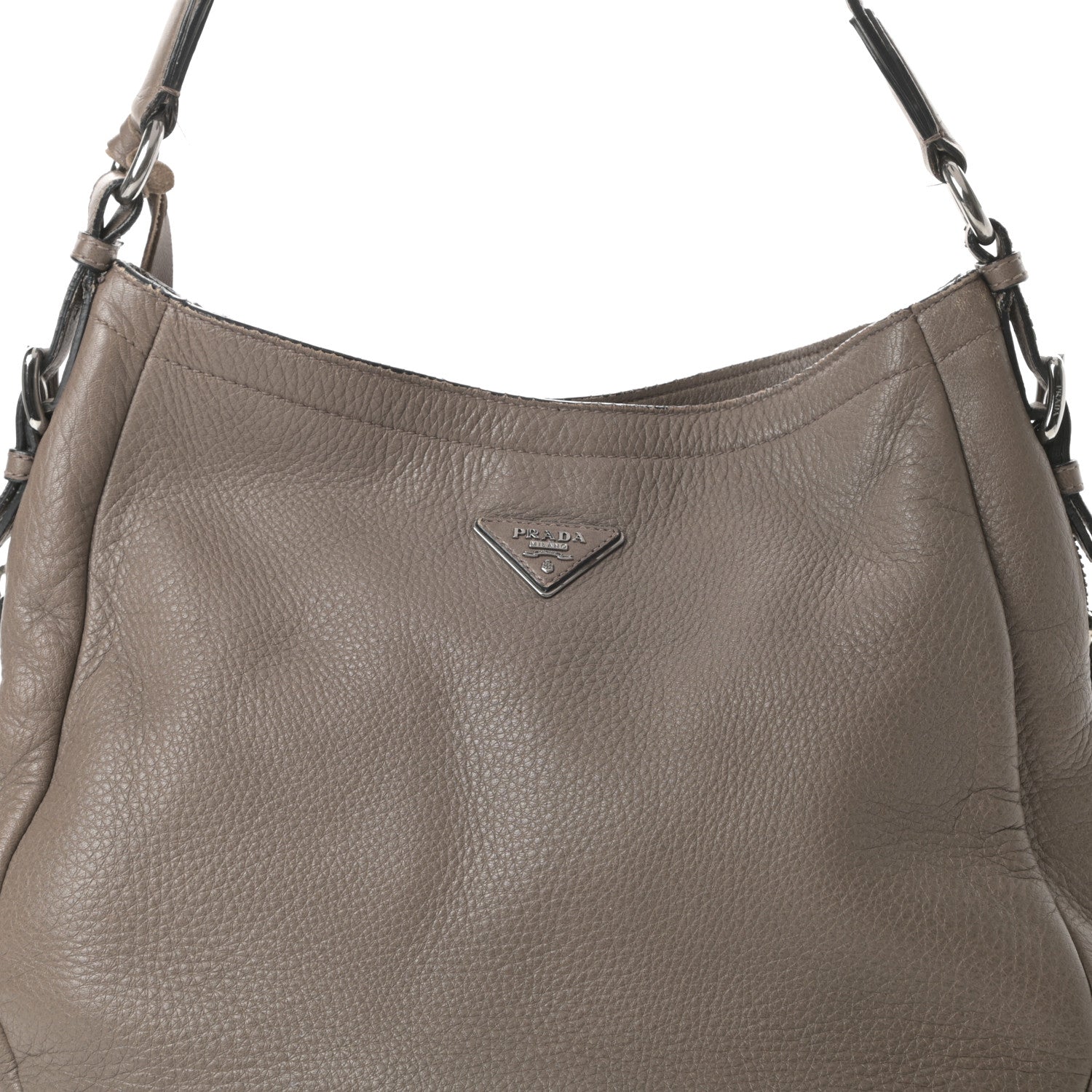 Prada Vitello Daino Shoulder Bag Argilla 9 of 22