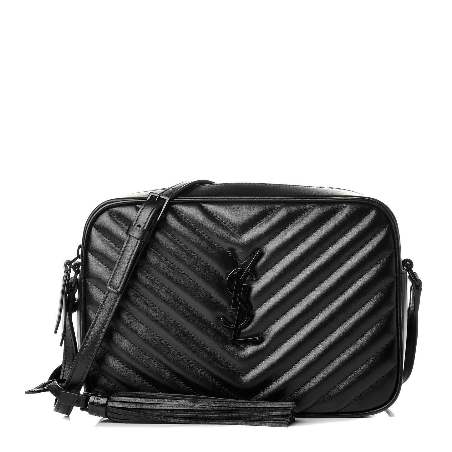 Calfskin Matelasse Monogram Lou Camera Bag Black