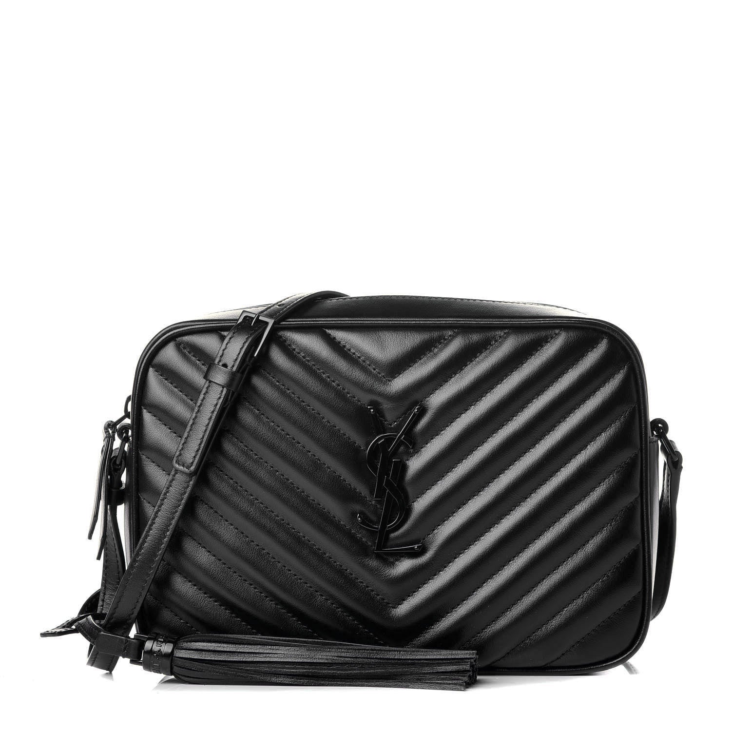 Saint Laurent Calfskin Matelasse Monogram Lou Camera Bag Black 1 of 8