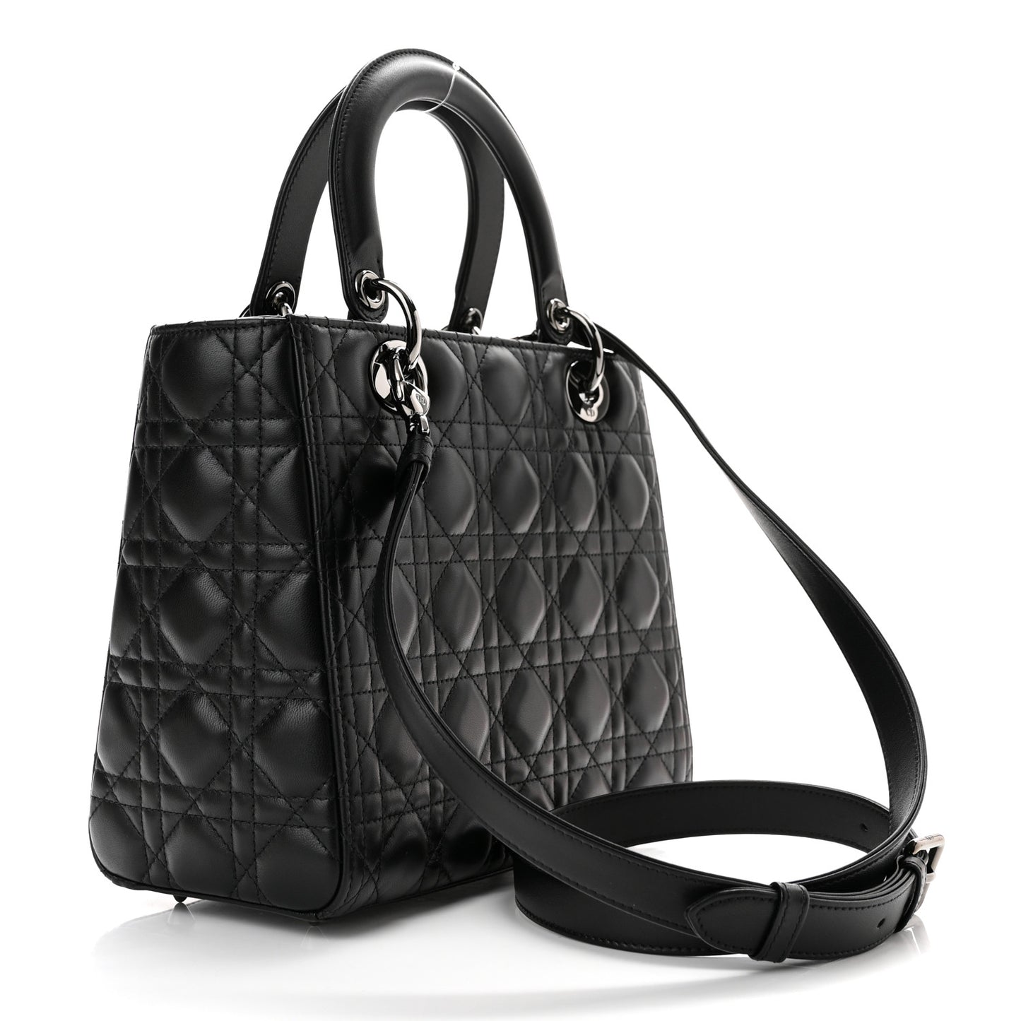 Lambskin Cannage Medium Lady Dior Black