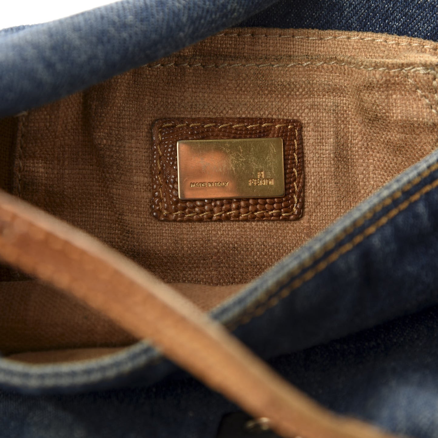 Denim Lizard Mini Mama Baguette Blue