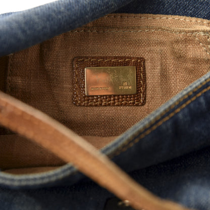 Fendi Denim Lizard Mini Mama Baguette Blue 6 of 10
