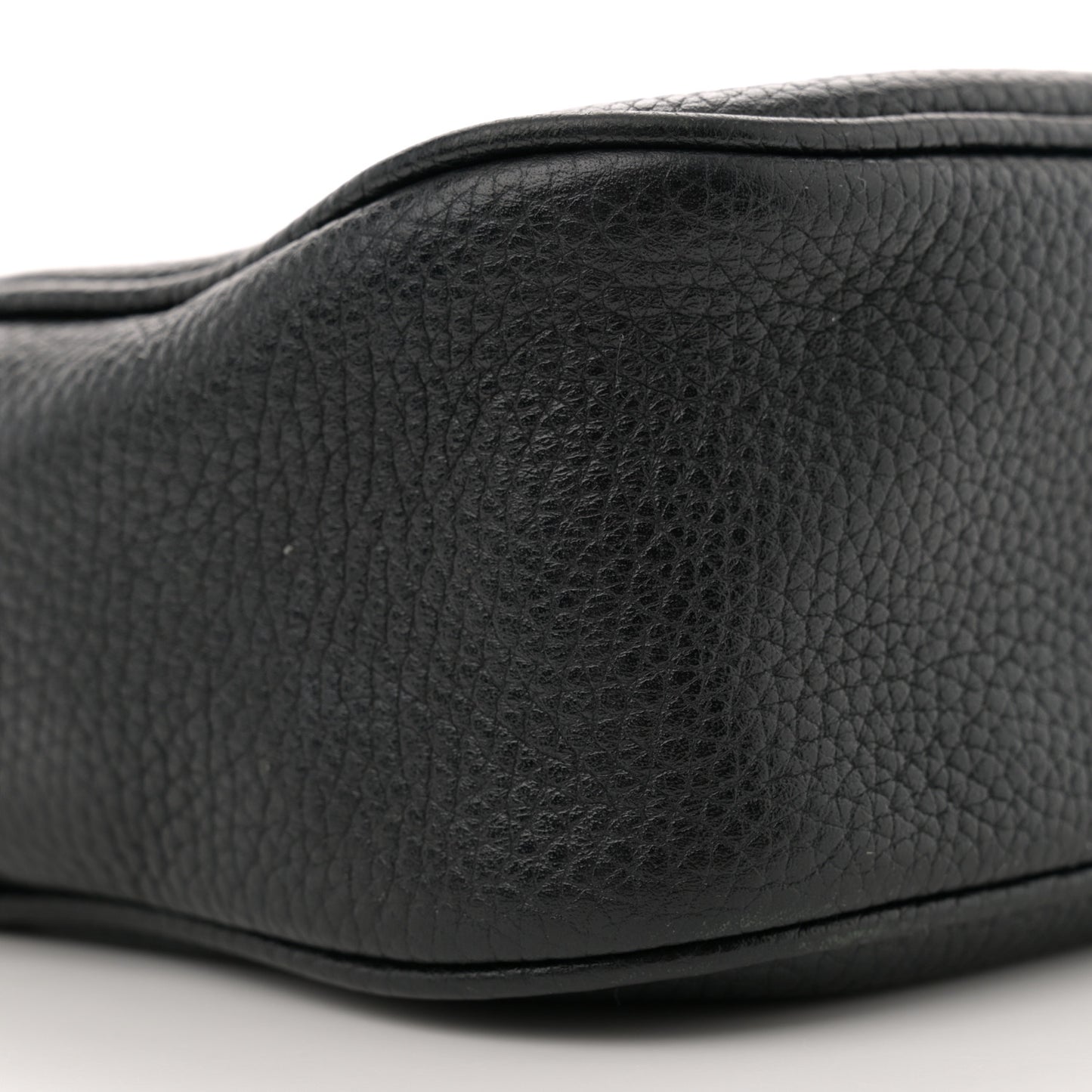 Pebbled Calfskin Small Soho Disco Bag Black