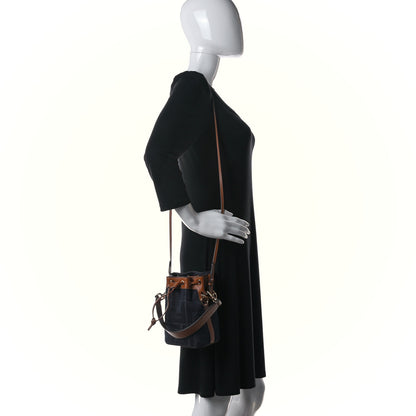 Fendi Denim Vitello King F is Fendi FF Embroidered Mini Mon Tresor Bucket Bag Blue Cuoio 2 of 10