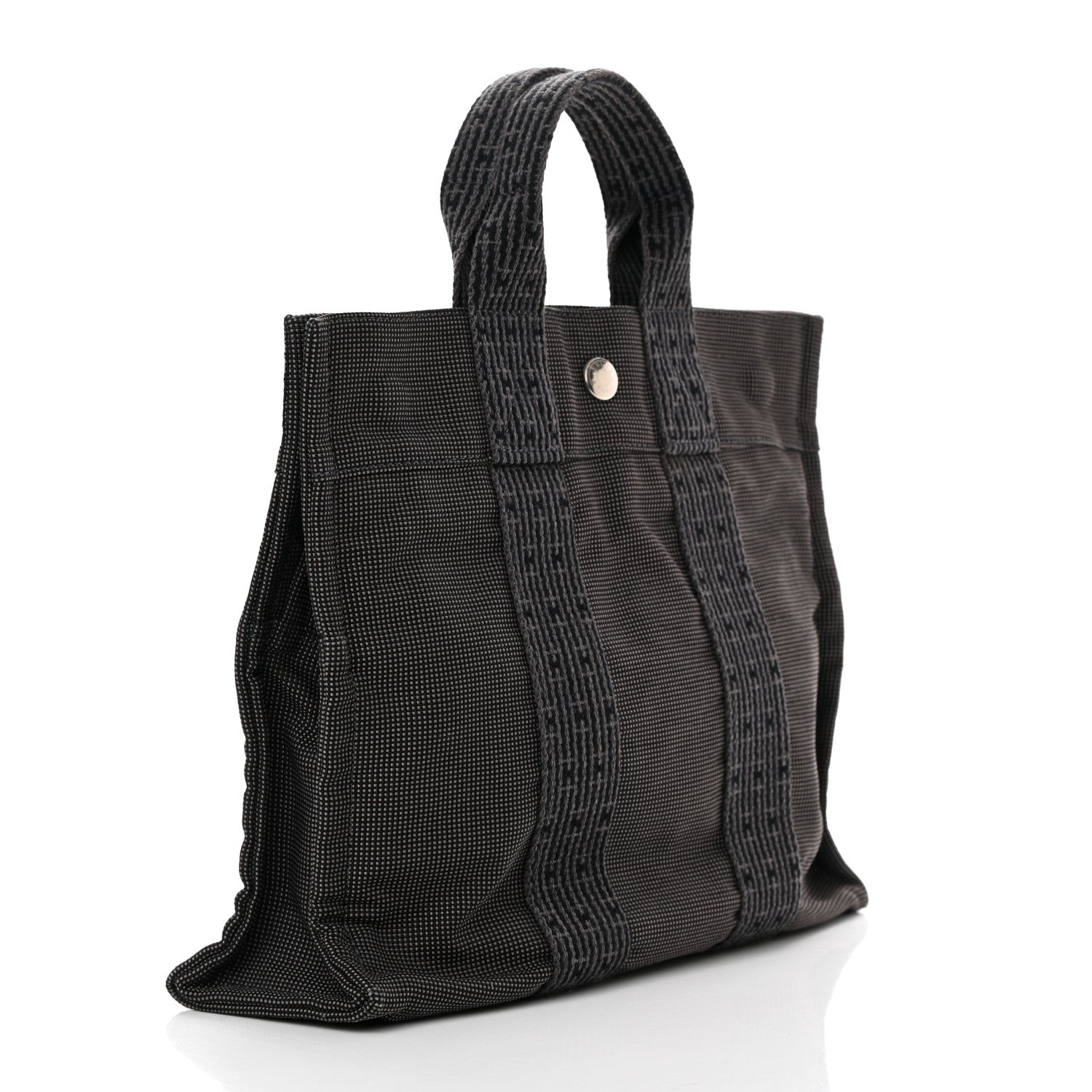 Hermes Canvas Herline PM Tote Grey 3 of 12