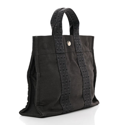 Hermes Canvas Herline PM Tote Grey 3 of 12