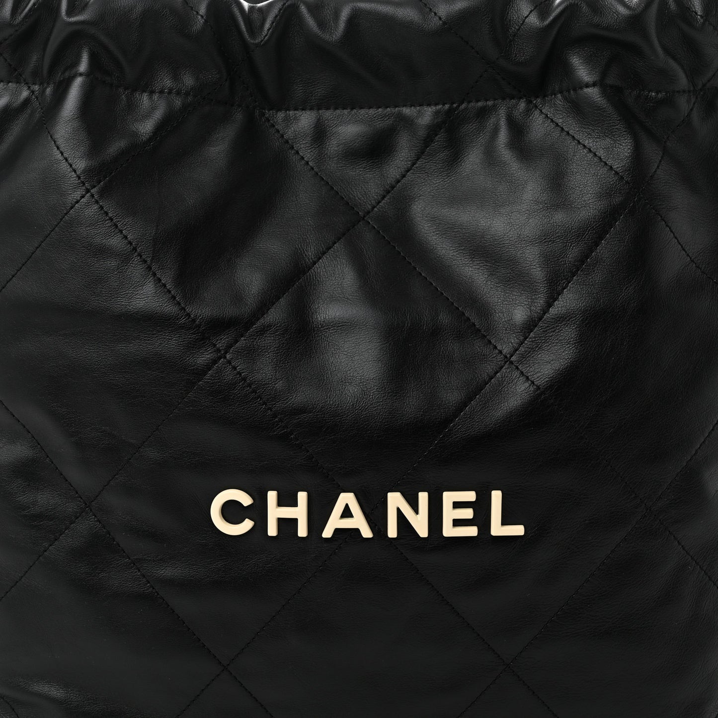 Shiny Calfskin Quilted Small Chanel 22 Black