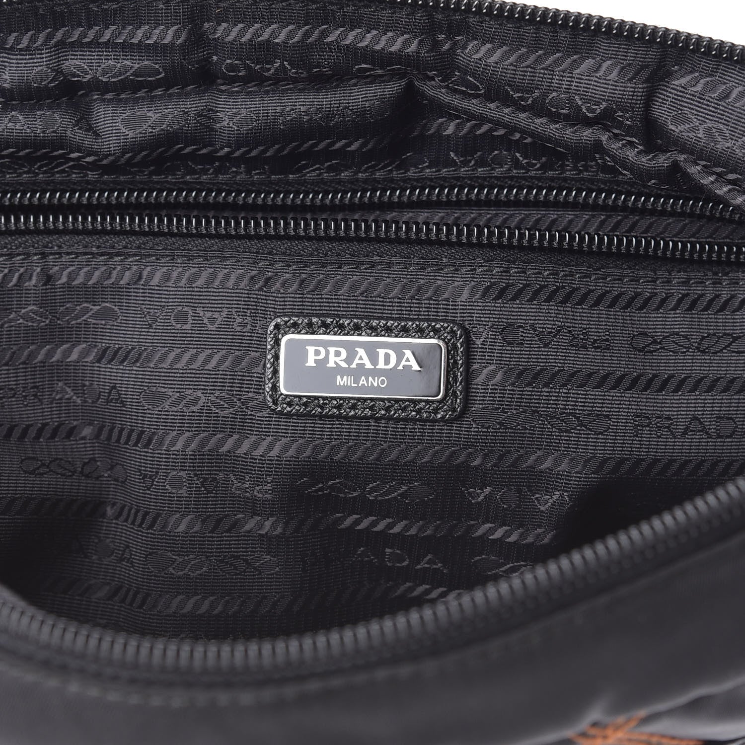Prada Tessuto Nylon Impunturato Pochette Black 6 of 8