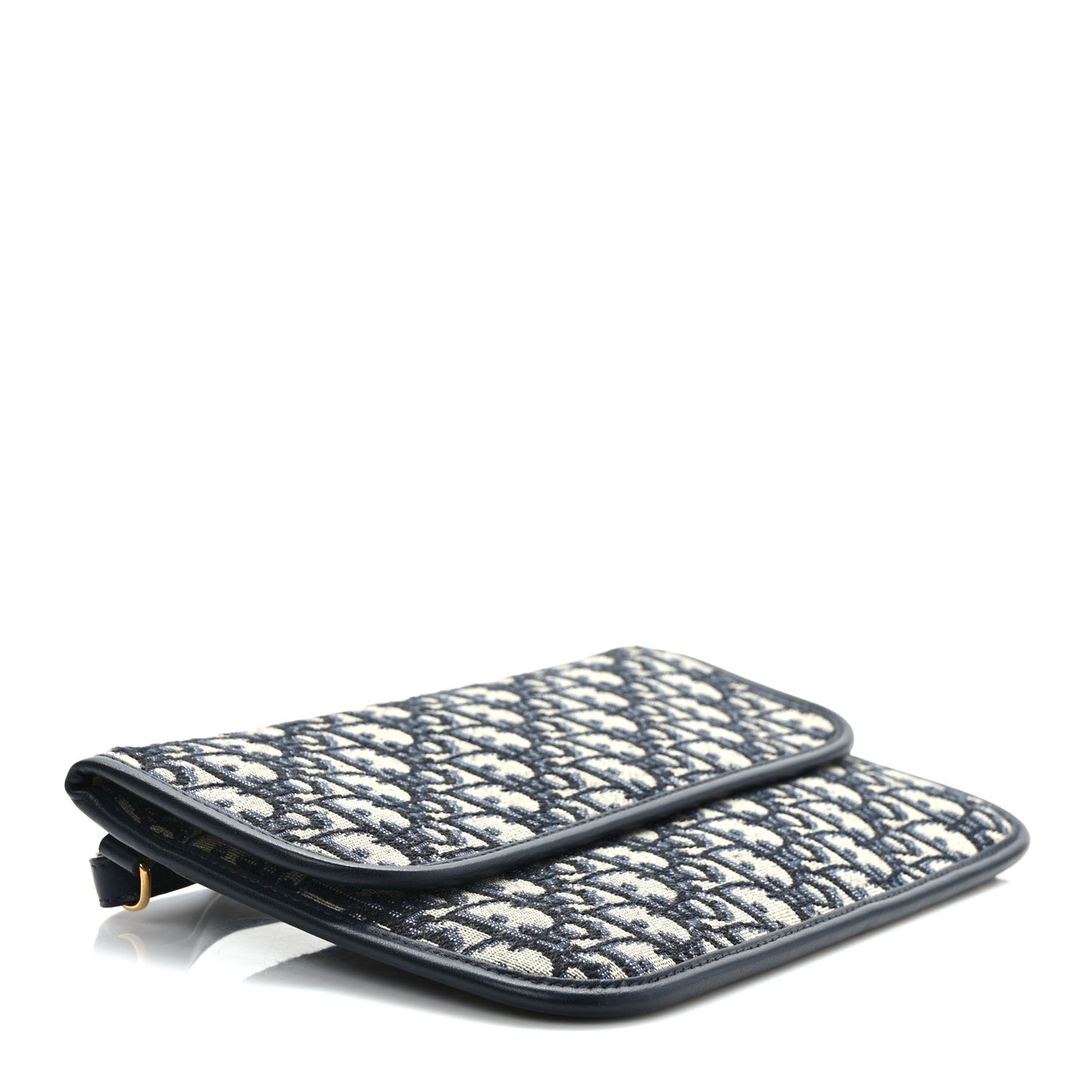 Oblique Flap Pouch Clutch Blue