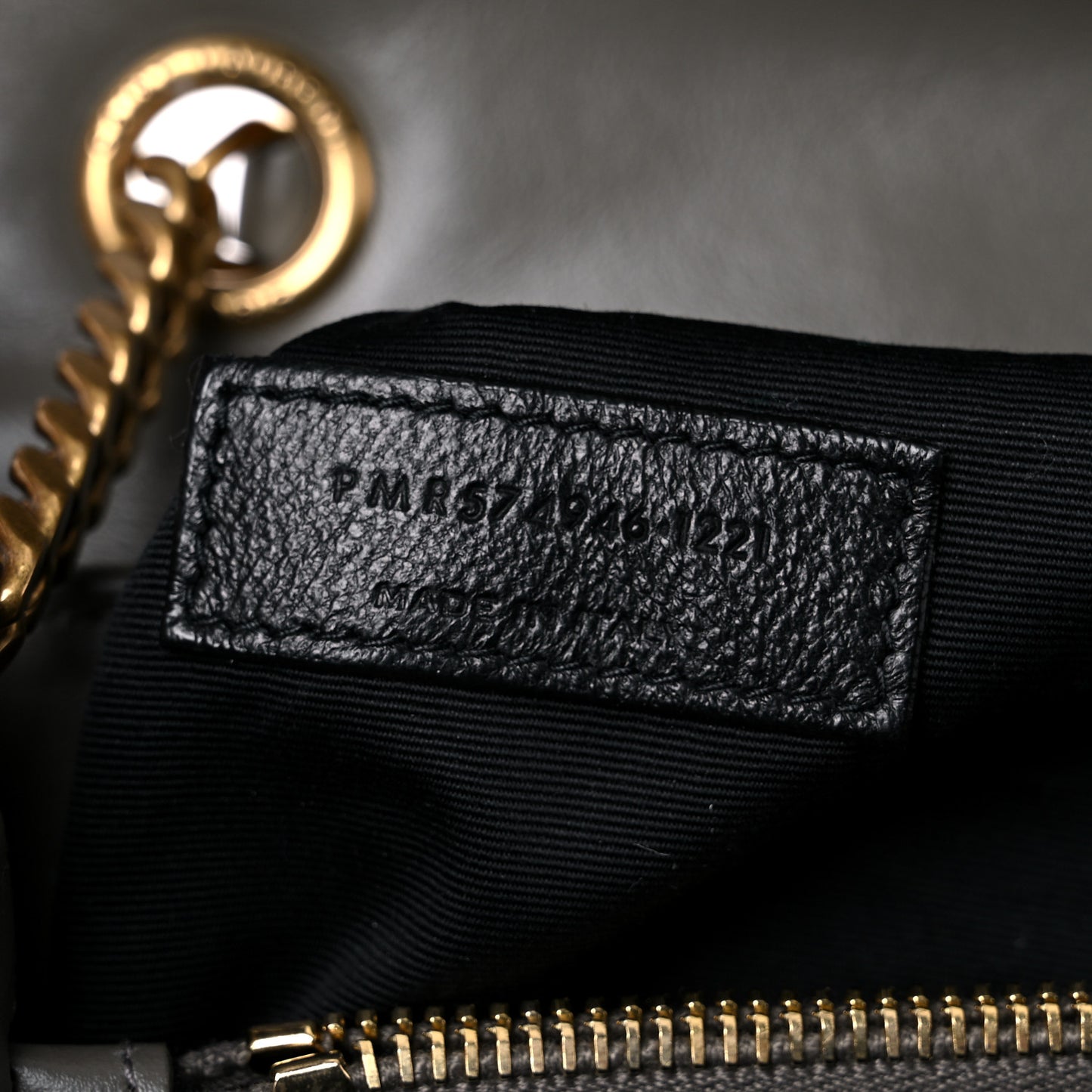 Calfskin Y Quilted Monogram Medium Loulou Chain Satchel Asphalt