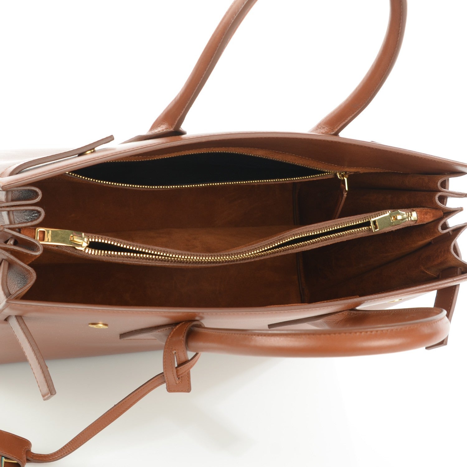 Saint Laurent Calfskin Large Sac De Jour Carryall Cognac 5 of 7