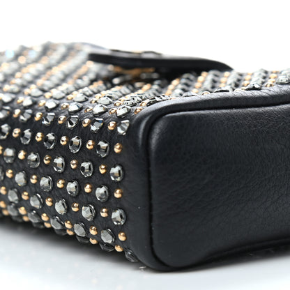 Chanel Calfskin Strass Studded Mini Phone Holder Clutch Black 10 of 10