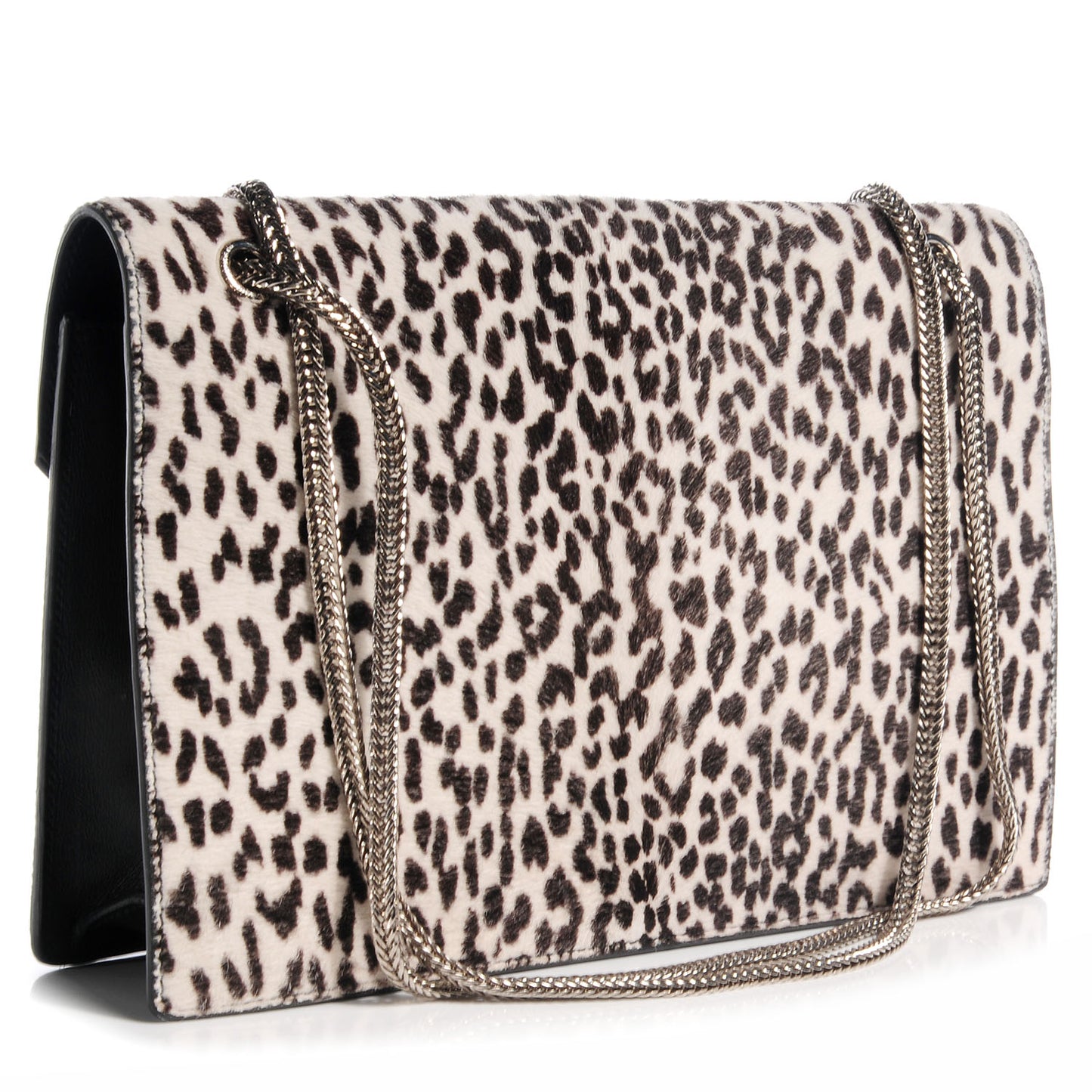 Calf Hair Leather Snow Leopard Medium Betty White Black