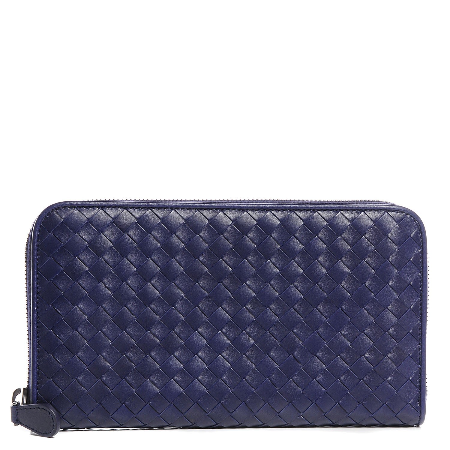 Bottega Veneta Nappa Intrecciato Zip Around Wallet Atlantic 1 of 9