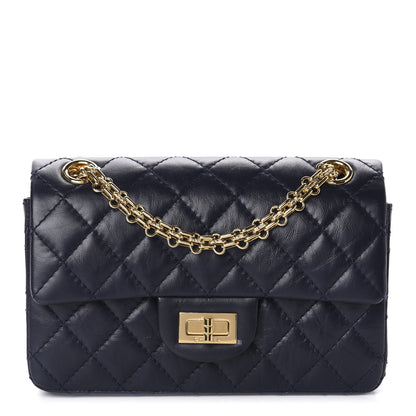 Chanel Aged Calfskin Quilted 2.55 Reissue Mini Flap Navy 1 of 11