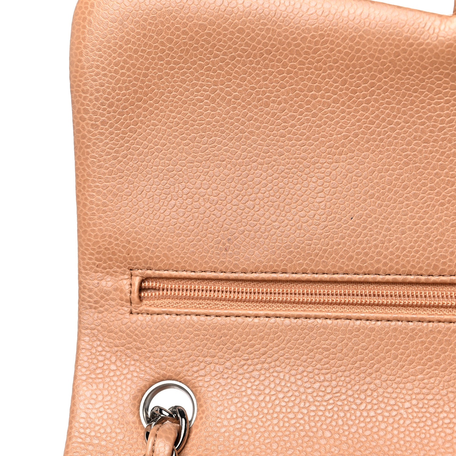 Chanel Caviar Quilted Jumbo Double Flap Light Brown 16 of 17