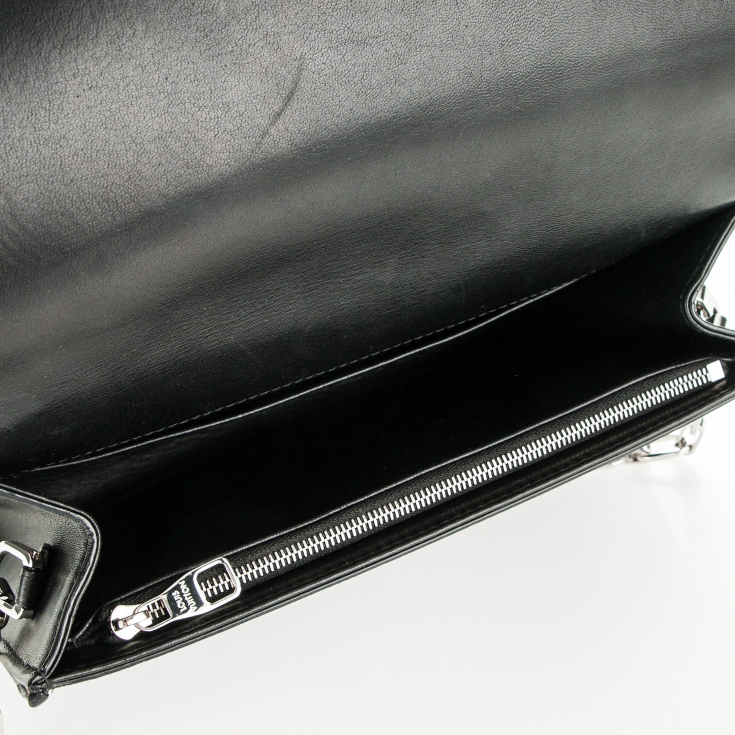 Sequin Calfskin Chain Louise GM Black