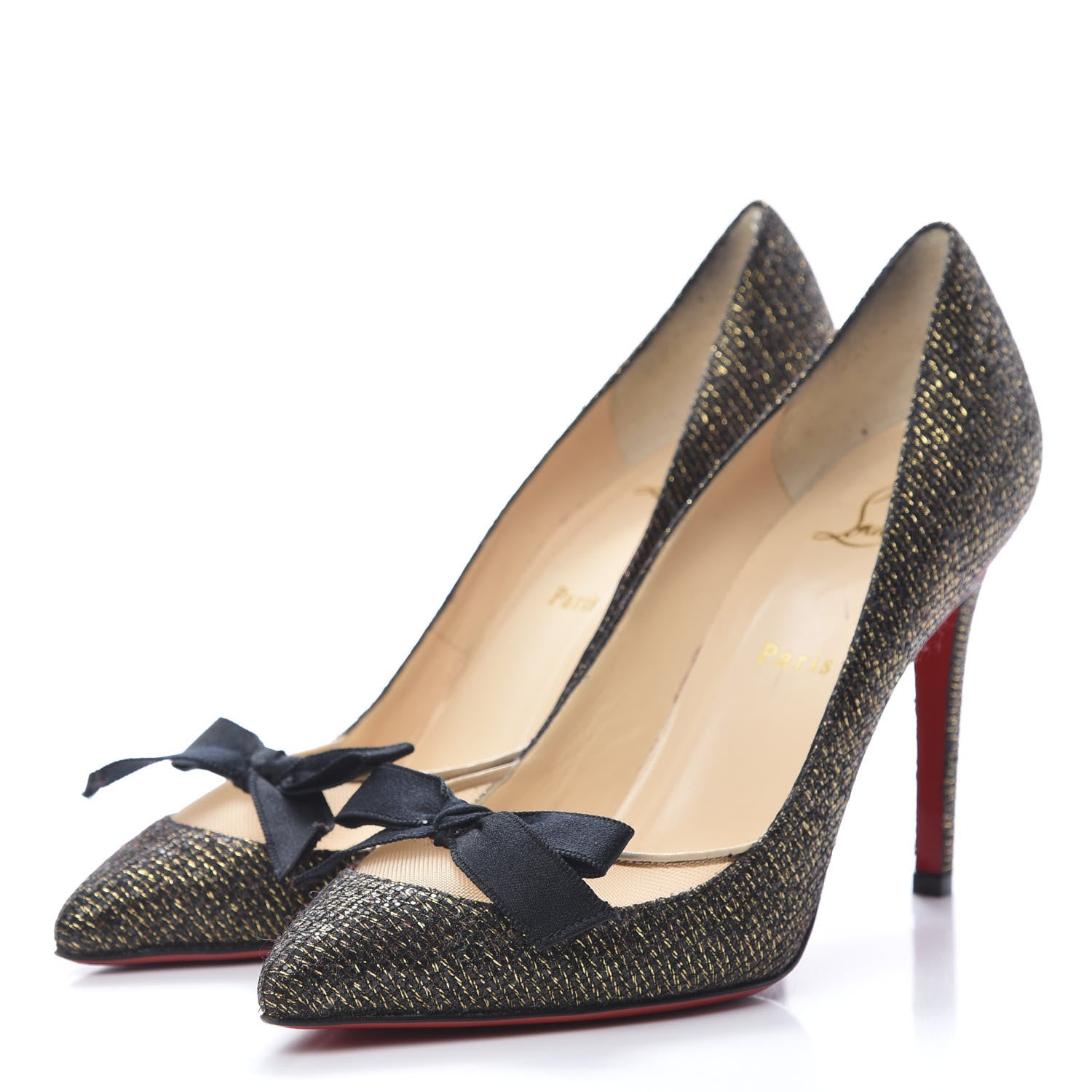 Christian Louboutin Glitter Love Me 120 Pumps 39 Gold 3 of 11