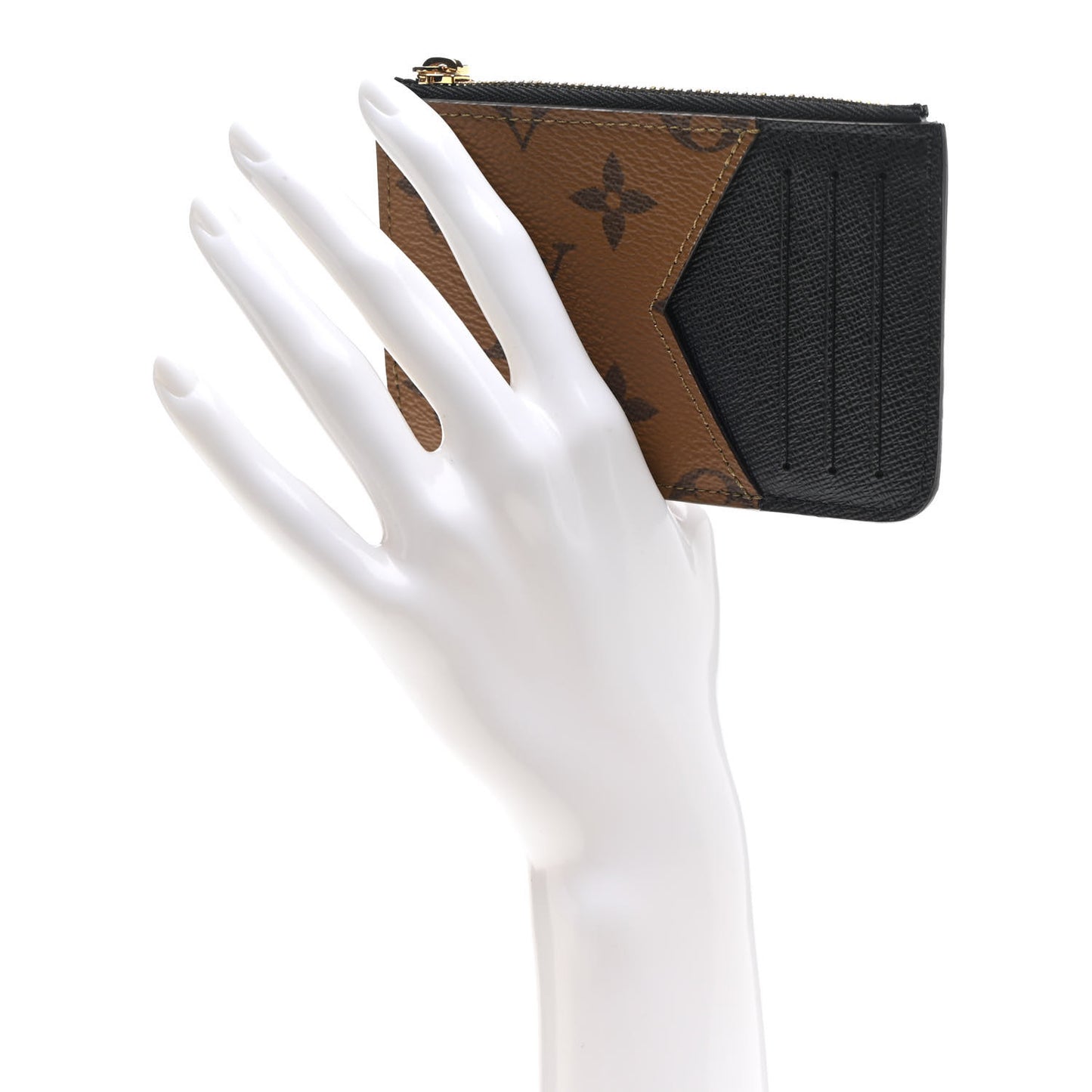 Reverse Monogram Zipped Romy Card Holder