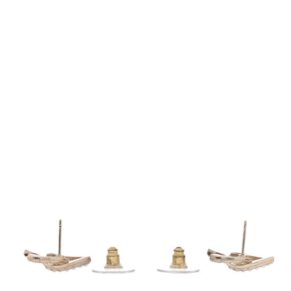 Chanel Crystal Pearl CC Earrings Gold 3 of 5