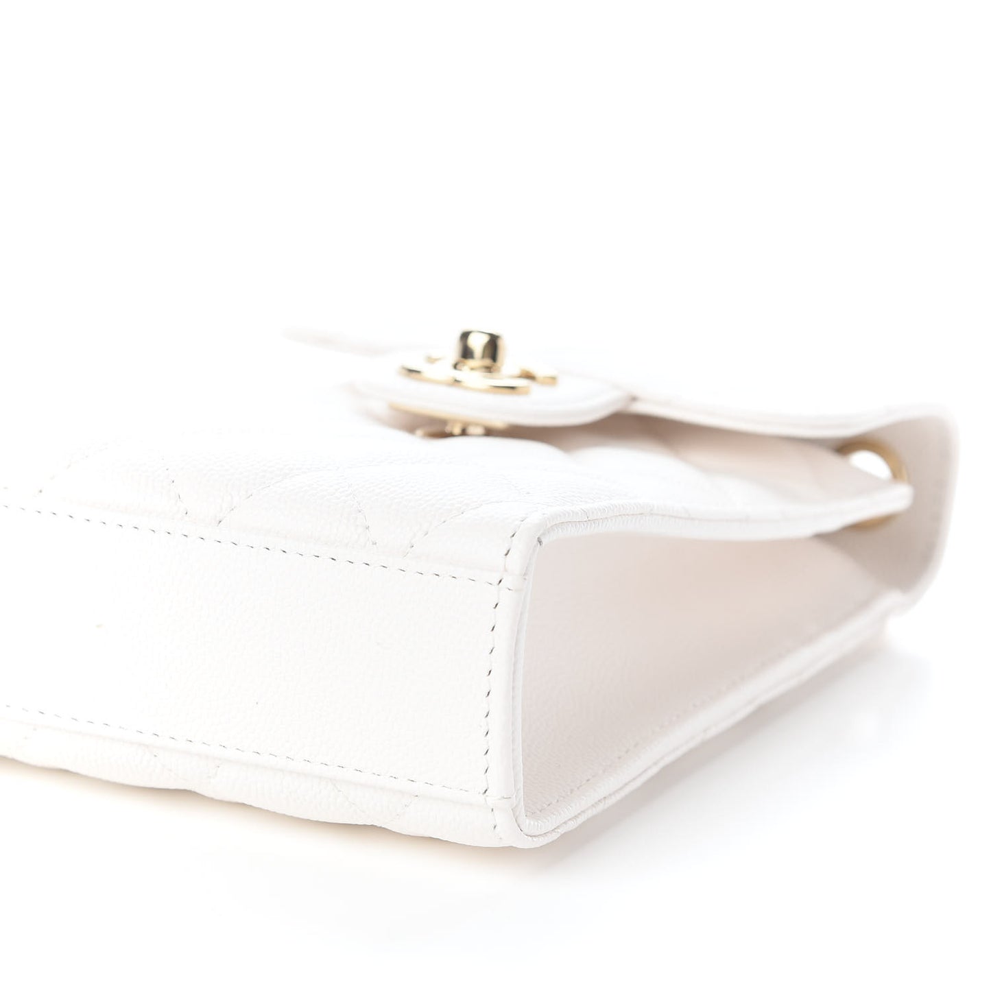 Caviar Quilted Classic Phone Holder White