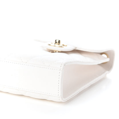 Chanel Caviar Quilted Classic Phone Holder White 10 of 10