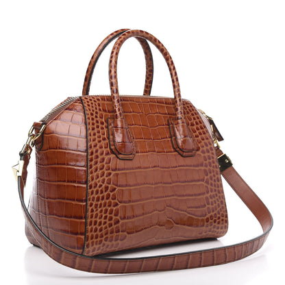 Givenchy Calfskin Crocodile Embossed Small Antigona Cognac 2 of 13