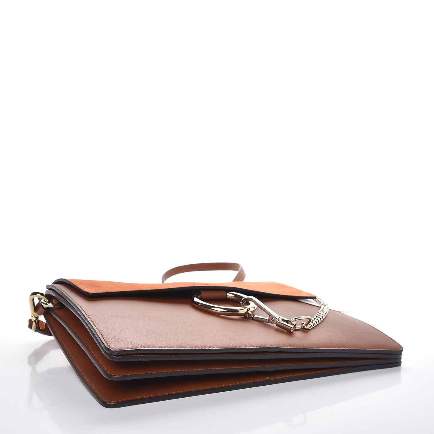 Suede Calfskin Medium Faye Shoulder Bag Tobacco