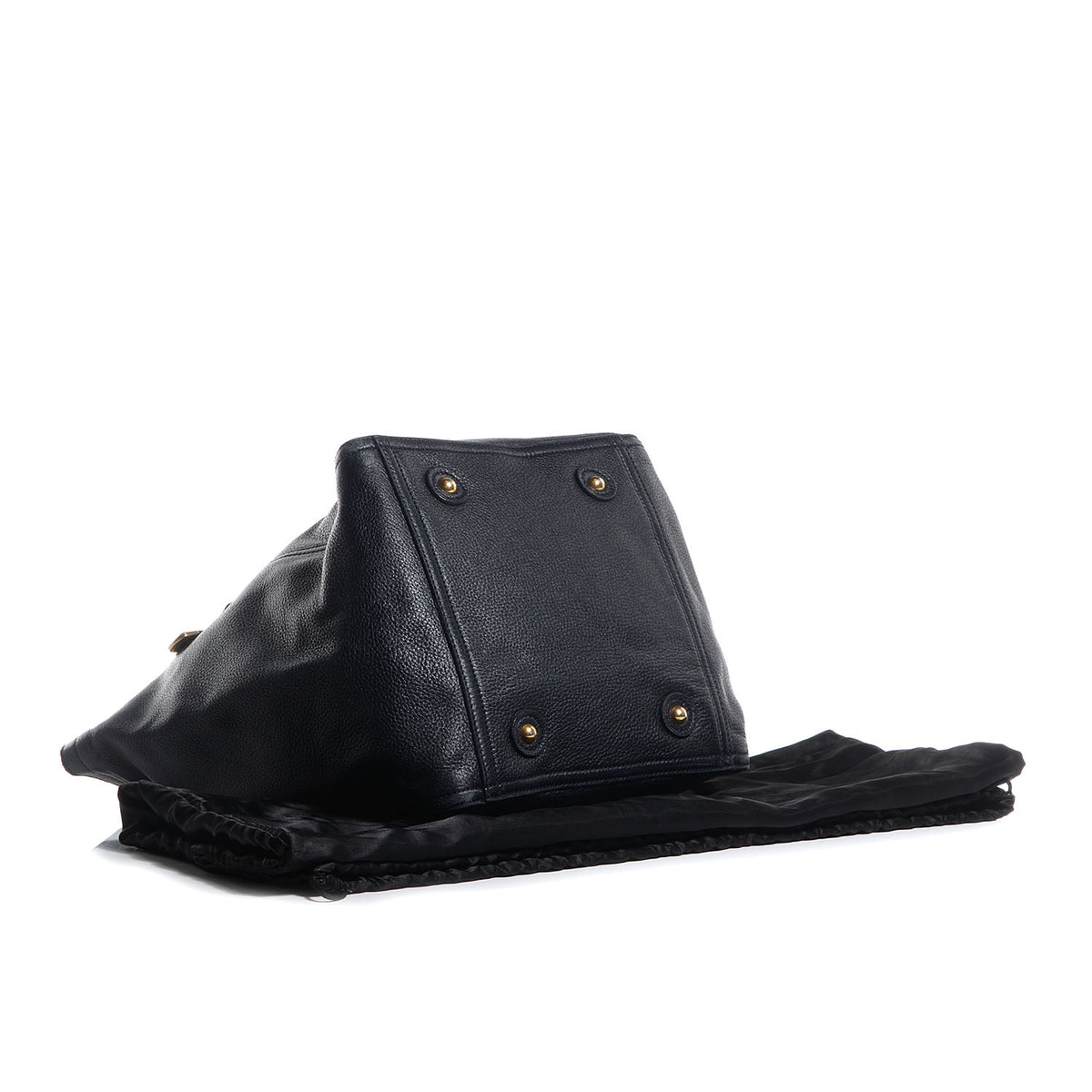 Leather Medium Downtown Tote Midnight Blue