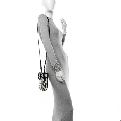 Fendi X MARC JACOBS Vitello King Plexiglass Logo Print Mini Fendi Sunshine Shopper Tote Black White 2 of 9