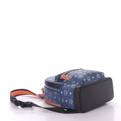 MCM Visetos Reflective Nylon Small Resnick Backpack Blue 3 of 8
