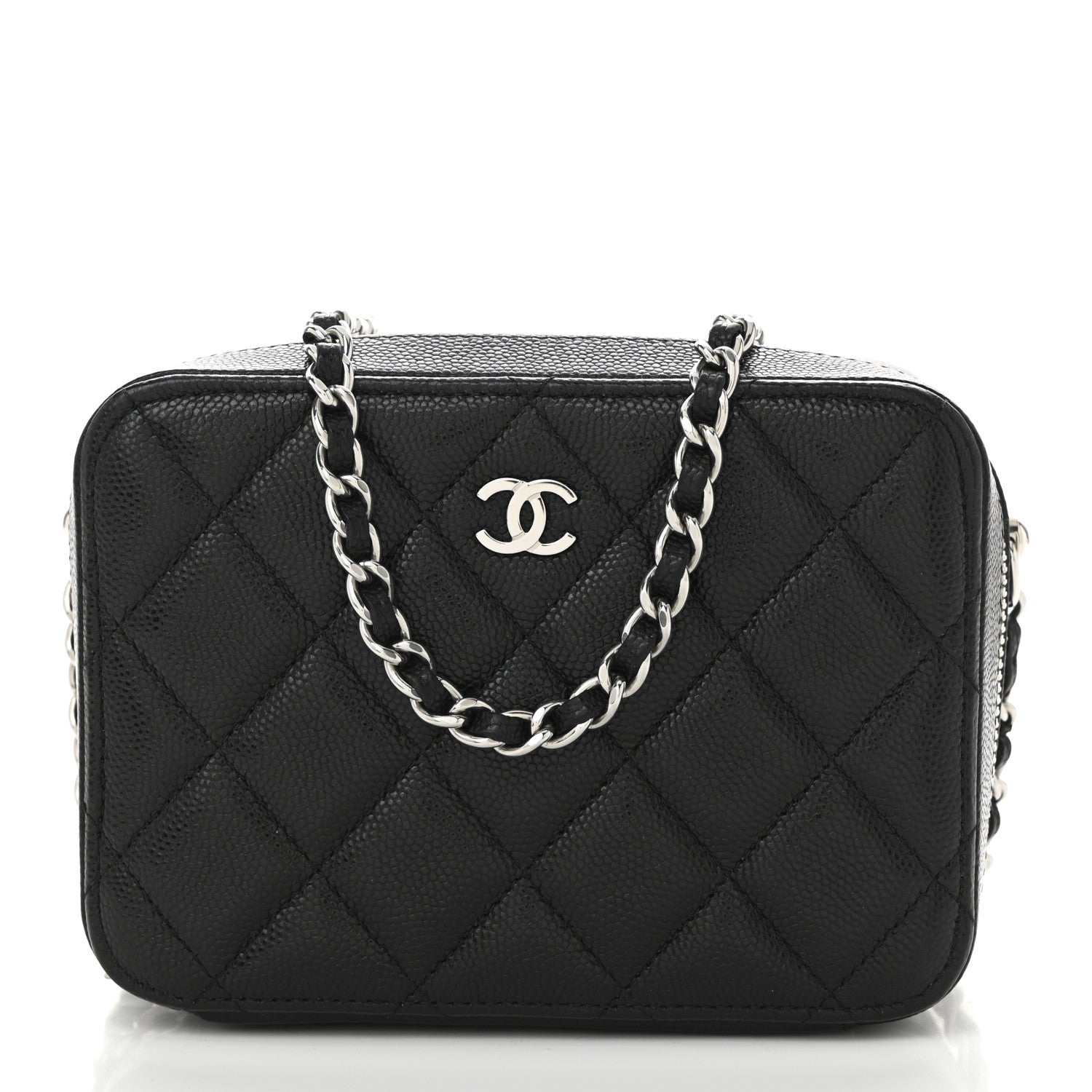 Chanel Caviar Quilted CC Vanity Case With Chain Black 1 of 10