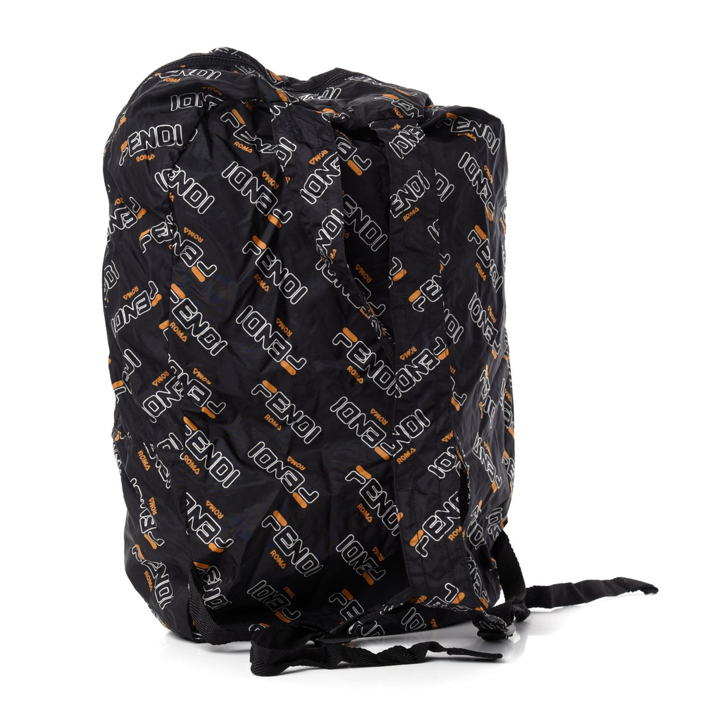 X FILA Calfskin Mania Backpack Help Bag Charm Black