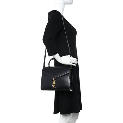 Saint Laurent Smooth Calfskin Medium Classic Monogram Cassandra Top Handle Black Rouge Legion 2 of 19