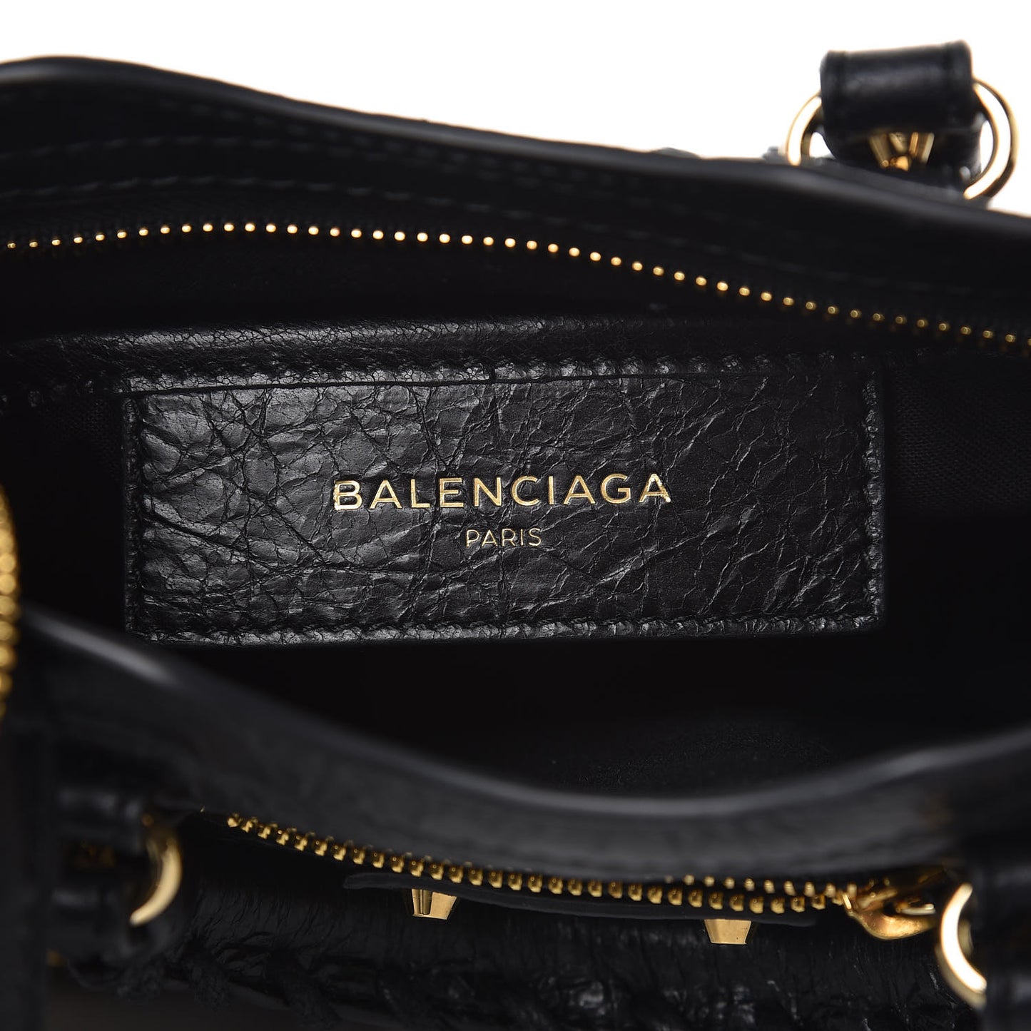 Agneau Classic Gold Hardware Nano City Black