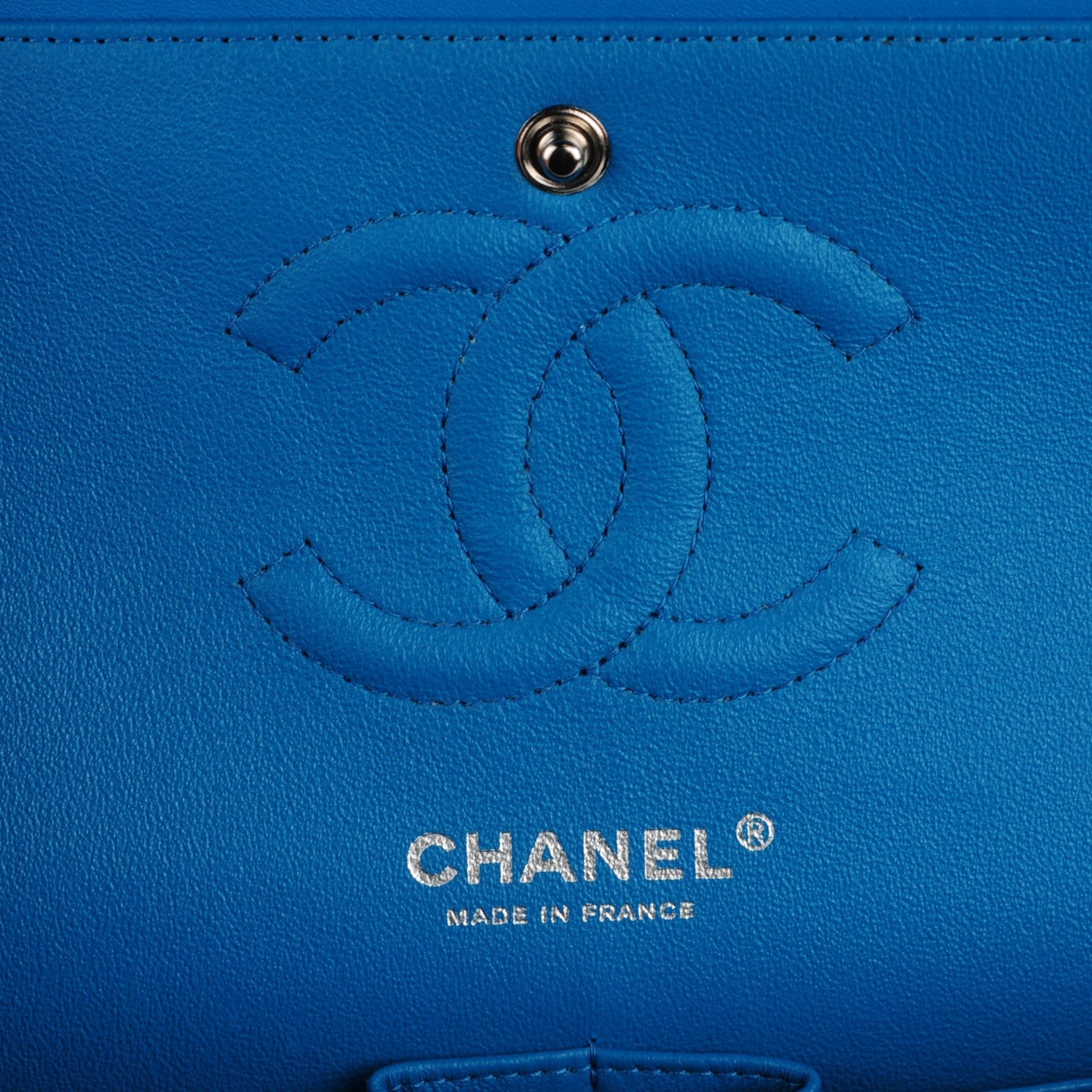 Chanel Patent Calfskin Quilted Medium Double Flap Turquoise 7 of 8