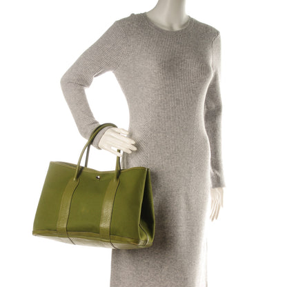 Hermes Toile Buffle Garden Party 36 MM Tote Vert Anis 2 of 11