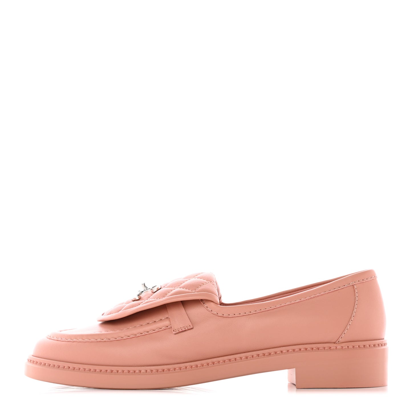 Lambskin Quilted CC Turnlock Loafers 40 Dark Pink