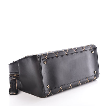 Chanel Calfskin Wild Stitch Top Handle Bag Black 4 of 9