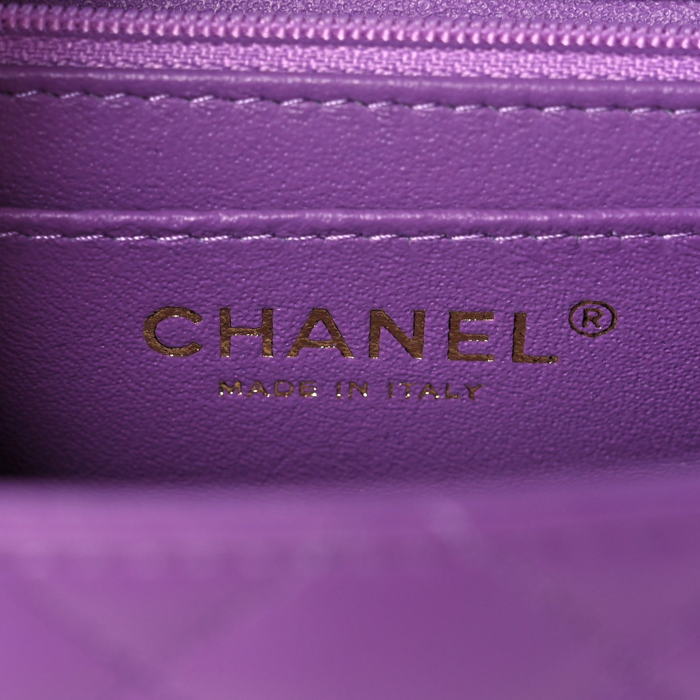 Lambskin Quilted Mini Square Flap Purple