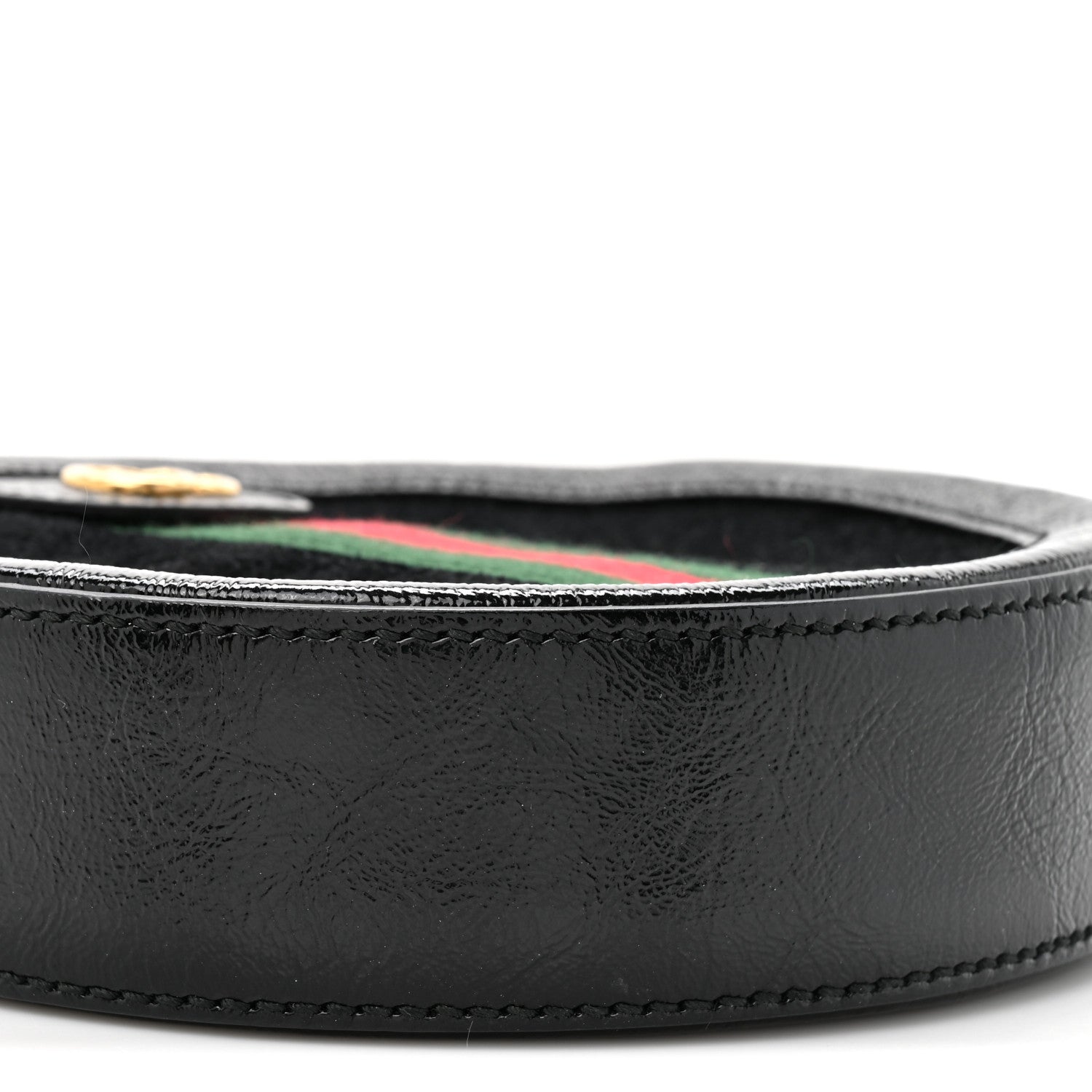 Gucci Suede Patent Web Mini Ophidia Round Shoulder Bag Black 10 of 10