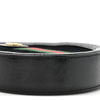 Gucci Suede Patent Web Mini Ophidia Round Shoulder Bag Black 10 of 10
