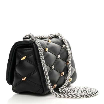 Louis Vuitton Lambskin Malletage Studs Pico GO-14 Black 3 of 9