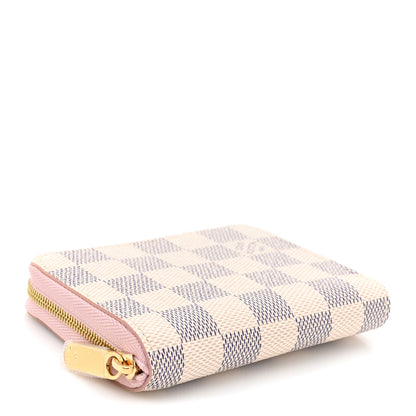 Louis Vuitton Damier Azur Zippy Coin Purse Rose Ballerine 4 of 8