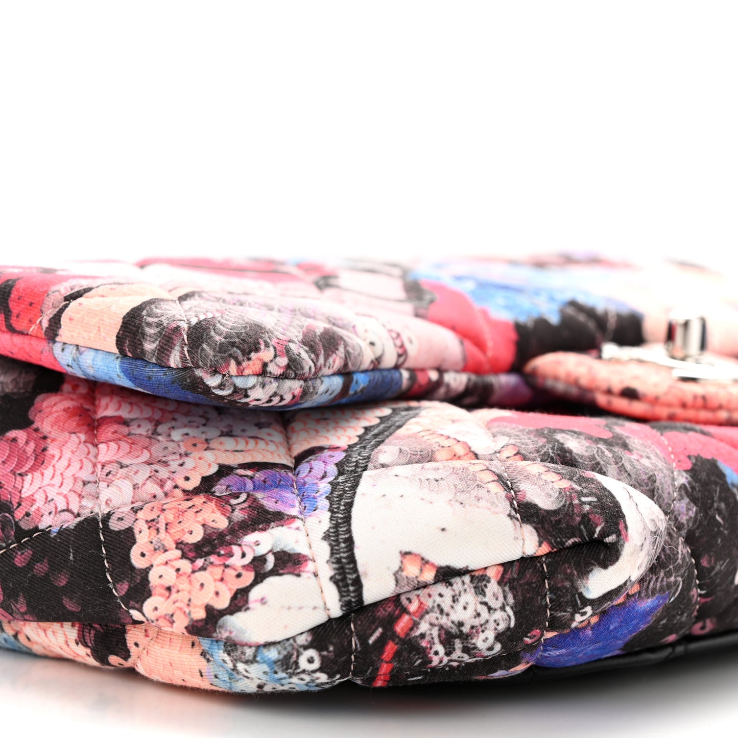 Canvas Sequin Print Quilted Waist Bag Multicolor