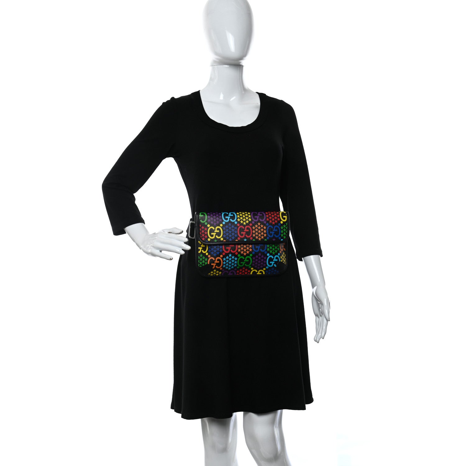 Gucci GG Supreme Monogram Psychedelic Slim Belt Bag Black 3 of 13