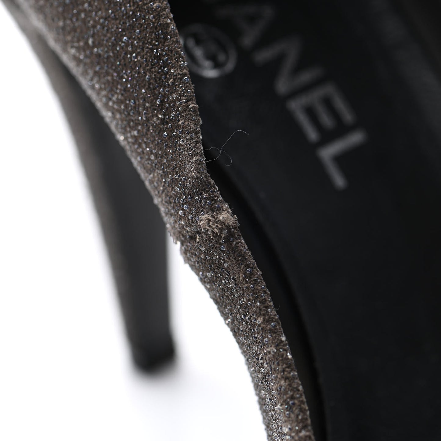 Glitter Cap Toe Pumps 37 Grey Black