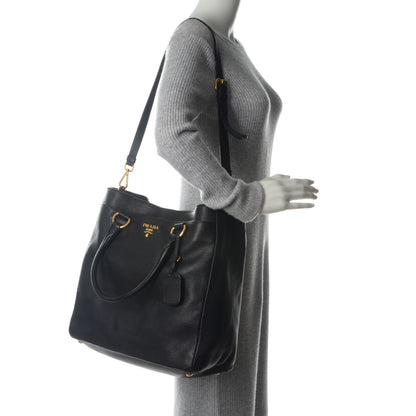 Prada Vitello Daino Tote Nero Black 2 of 8