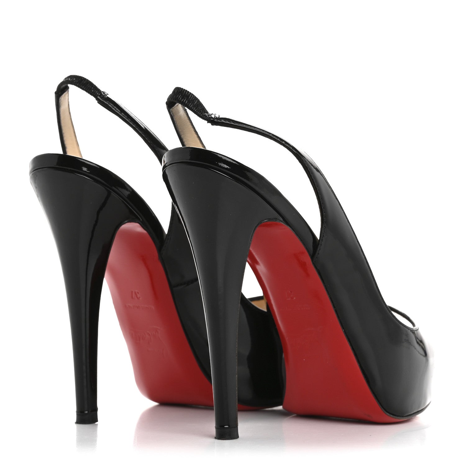 Christian Louboutin Patent Flo Sling 120 Pumps 37 Black 5 of 11