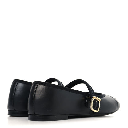 Chanel Lambskin Mary Jane Flats 37.5 Black 5 of 10